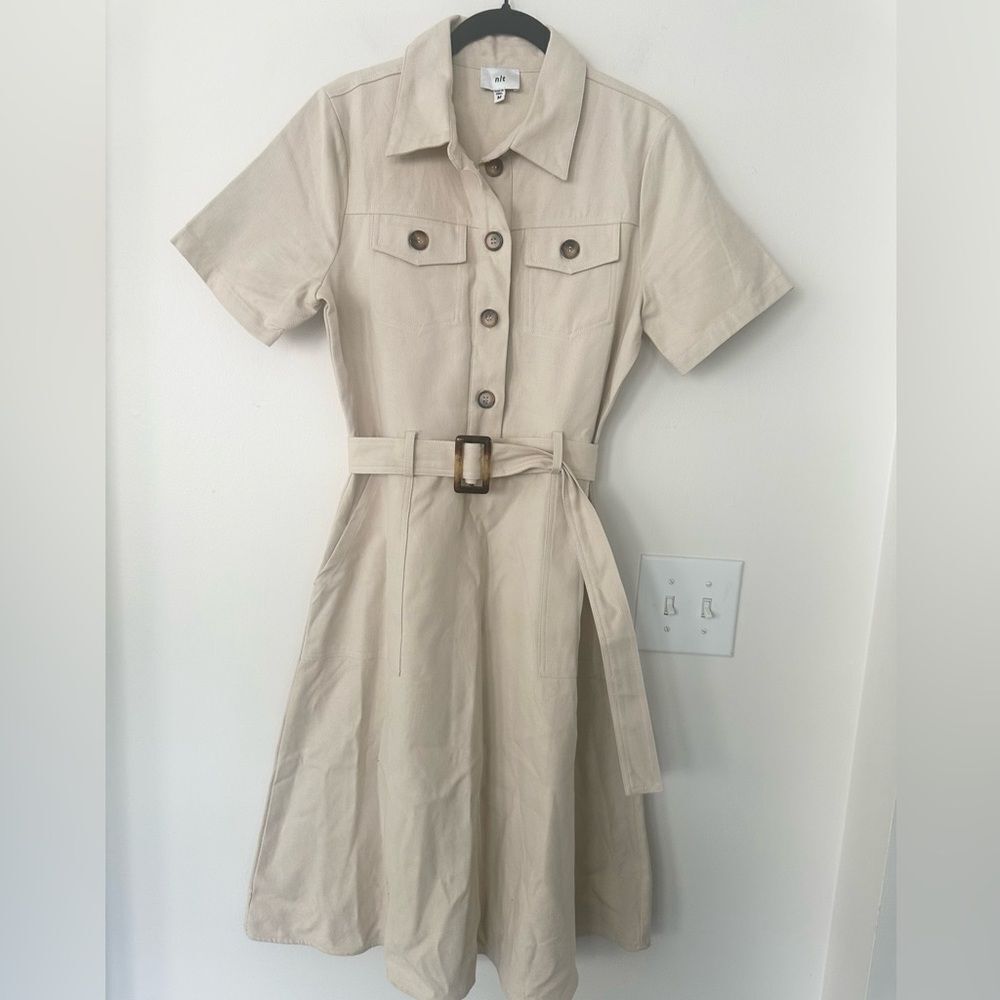 NLT Tan Belted Dress M